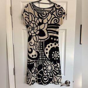 Floral Black and Cream Dress